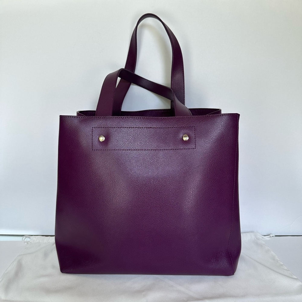 Furla Deep Plum Leather Tote with Gold Logo - Picture 2 of 11